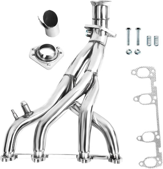 Stainless Steel Performance Exhaust Header Manifold For VW Volkswagen 1985-1998 Golf GTI Jetta 1.8L 2.0L 8V Mk2 Mk3 & Cabriolet 1985-1993 1.8L & Cabrio 1995-1997 2.0L