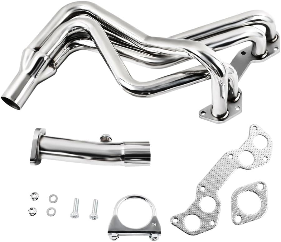 Stainless Steel Performance Exhaust Header Manifold For Mazda B2000 2.0L & B2200 2.2L ，1986 1987 1988 1989 1990 1991 1992 1993，Manual MT Long Tube