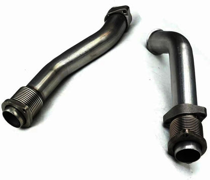 Stainless Steel Exhaust Manifold Down UP pipe For Ford F250 / F350 / F450 / F550 7.3L Turbo Pedestal Ebp Valve Upgraded 5+5 Wheel & Up Pipes；1999.5 2000 2001 2002 2003；