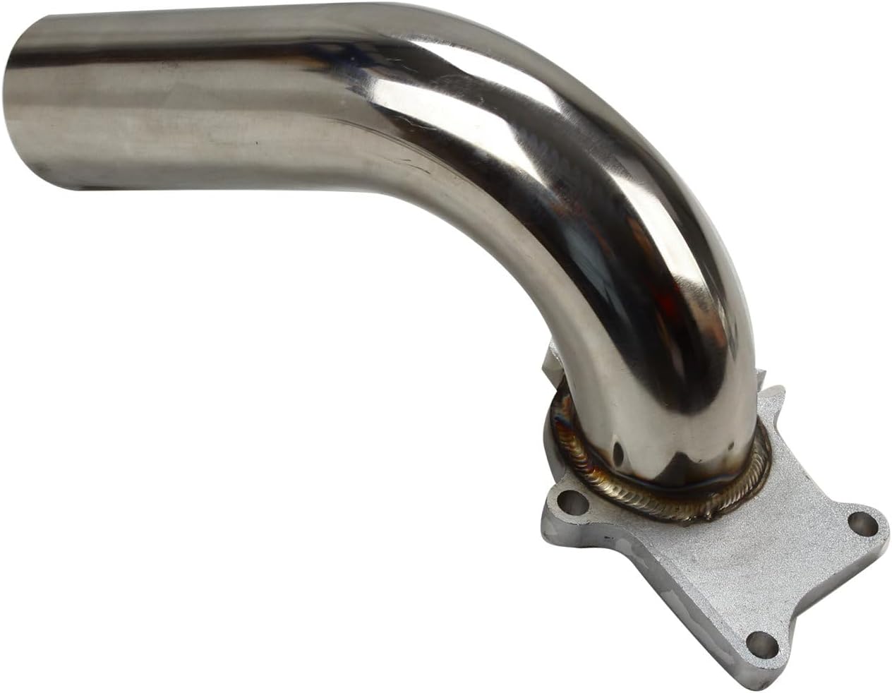 Stainless Steel Exhaust Manifold Down pipe for Universal 2.5" T3 / T4，For 90 Degree Stainless Steel 2.5" T3 / T4 + Gasket Fit For Most Car