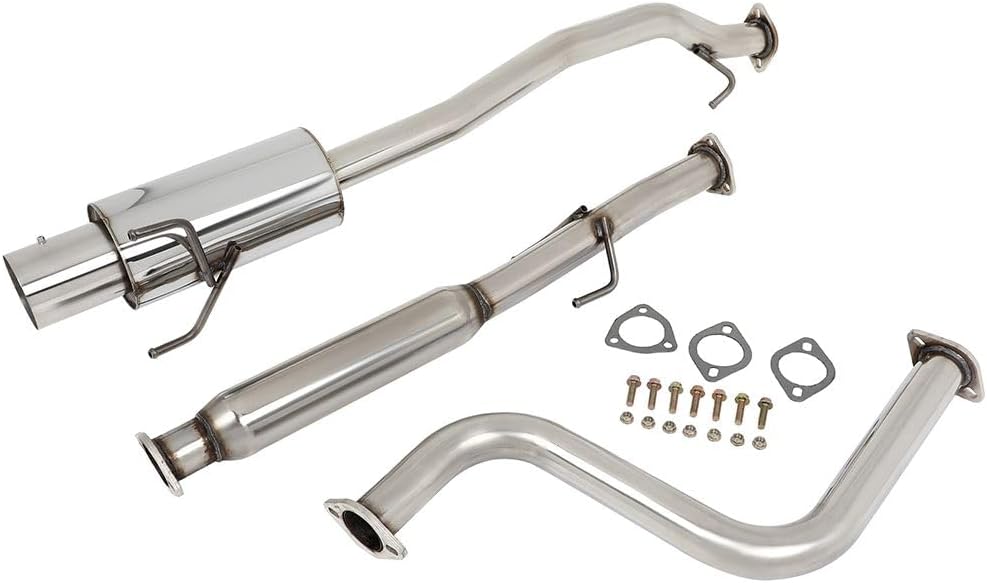Stainless Steel Performance Exhaust Header Manifold For Honda Accord 1990 1991 1992 1993 2.2L 2.5" Pipe + 4" Muffler Tip