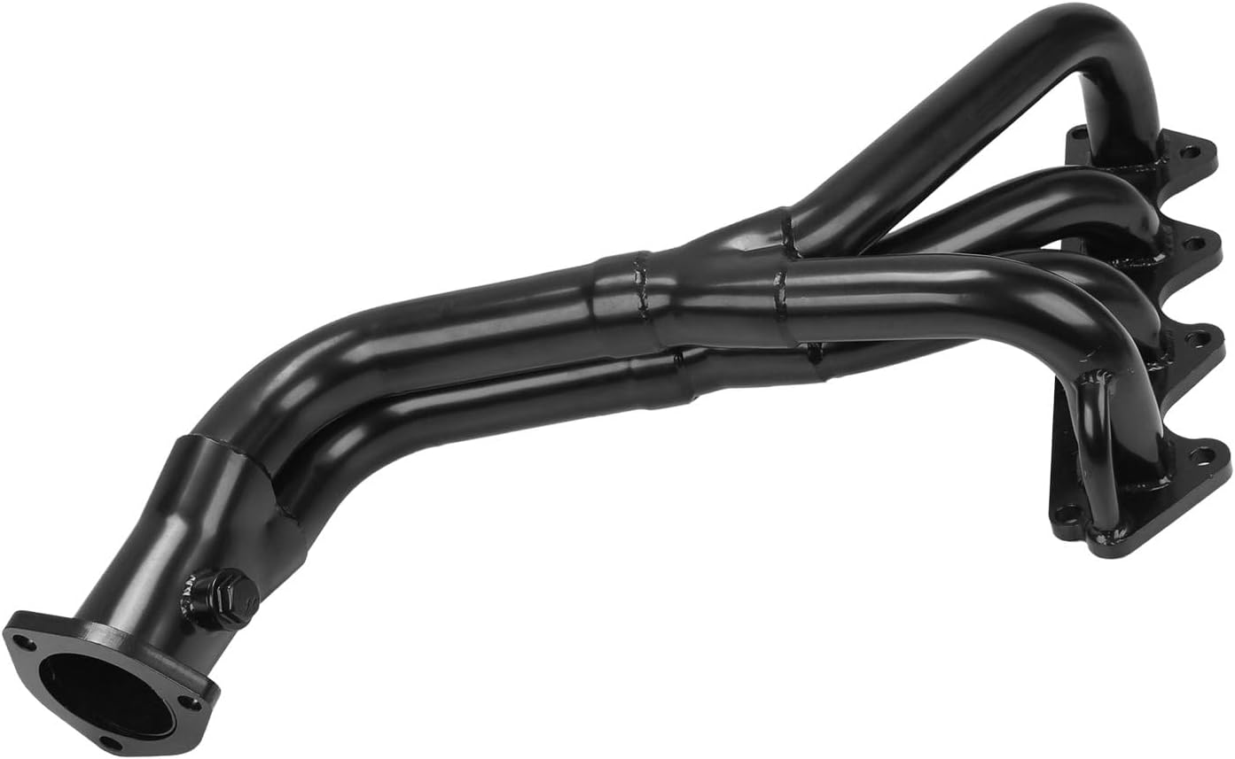 Steel Performance Exhaust Header Manifold For Suzuki Samurai 1986-1995 1.3L，Suzuki Sidekick 1989-1994 1.6L，Geo Tracker 1989-1994 1.6L, 8-Valve，Black