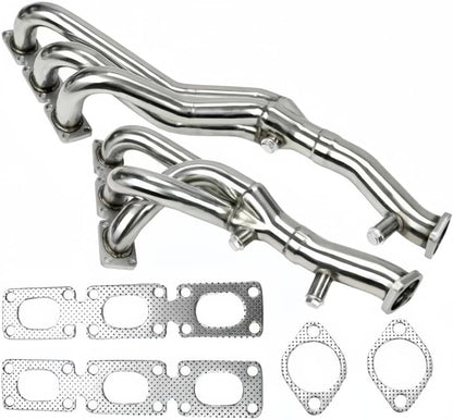 Exhaust Headers kit For 1998-2006 BMW E46 (323/328) & E39 (525/528/530),2.5L 2.8L 3.0L，1998 1999 2000 2001 2002 2003 2004 2005 2006 BMW 323/328/5225/528/530 Exhaust Headers Manifold Stainless Steel