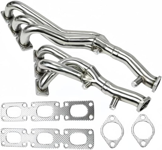 Exhaust Headers kit For 1998-2006 BMW E46 (323/328) & E39 (525/528/530),2.5L 2.8L 3.0L，1998 1999 2000 2001 2002 2003 2004 2005 2006 BMW 323/328/5225/528/530 Exhaust Headers Manifold Stainless Steel