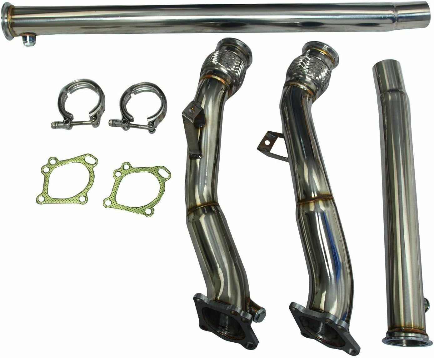 Stainless Steel Exhaust Manifold Down UP pipe For Audi S4 / RS4 B5 2000 2001 2002 & Audi A6 / A6 Allroad C5 2000 2001 2002 2003 2004; 2.7L V6