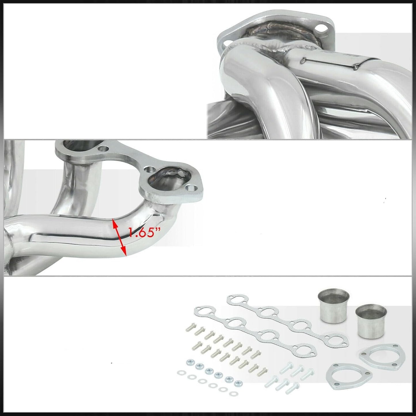 Stainless Steel Performance Exhaust Header Manifold For Ford 289 302 351 V8 1962-1978 Small Block Hugger SBF,Mustang Fairlane Falcon Maverick LTD Custom Torino,Mercury Montego Cougar Comet