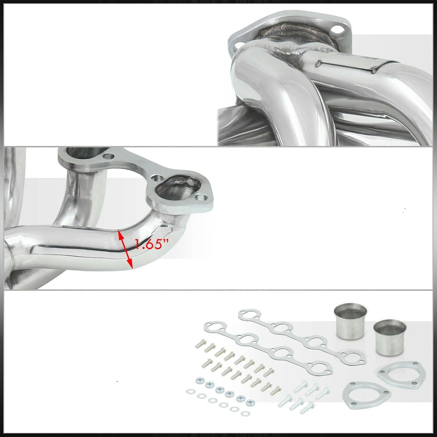 Stainless Steel Performance Exhaust Header Manifold For Ford 289 302 351 V8 1962-1978 Small Block Hugger SBF,Mustang Fairlane Falcon Maverick LTD Custom Torino,Mercury Montego Cougar Comet