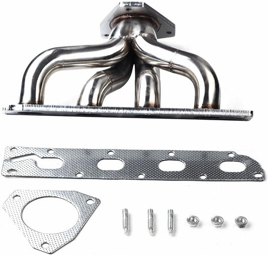Stainless Steel Exhaust Header Manifold For 2005-2010 Chevy Coblat & 2006-2010 Chevy HHR & 2004-2005 Saturn Ion-1 & 2004-2007 Saturn Ion-2，2.2L / 2.4L I4 Non-Turbo