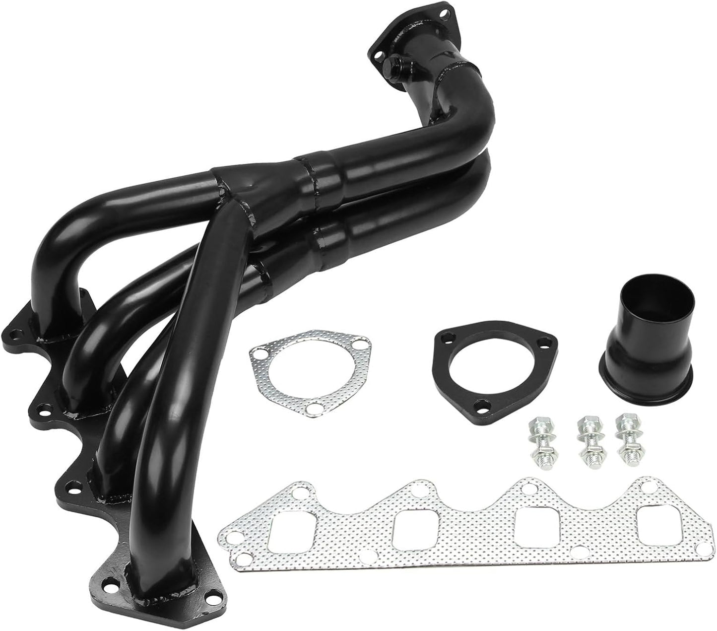 Steel Performance Exhaust Header Manifold For Suzuki Samurai 1986-1995 1.3L，Suzuki Sidekick 1989-1994 1.6L，Geo Tracker 1989-1994 1.6L, 8-Valve，Black