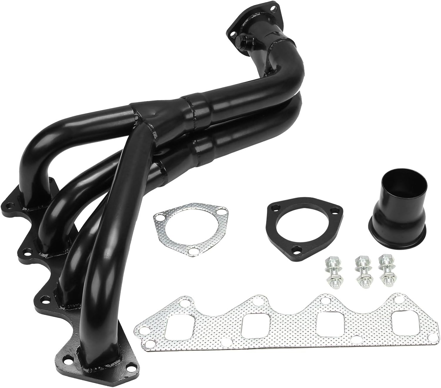 Steel Performance Exhaust Header Manifold For Suzuki Samurai 1986-1995 1.3L，Suzuki Sidekick 1989-1994 1.6L，Geo Tracker 1989-1994 1.6L, 8-Valve，Black