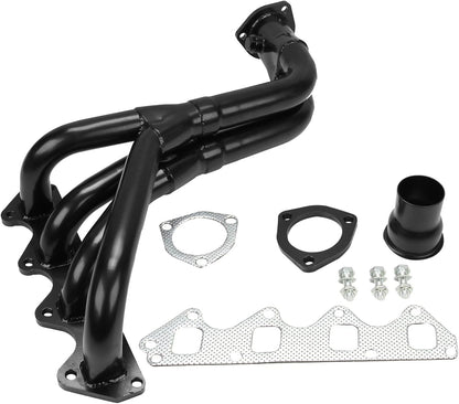 Steel Performance Exhaust Header Manifold For Suzuki Samurai 1986-1995 1.3L，Suzuki Sidekick 1989-1994 1.6L，Geo Tracker 1989-1994 1.6L, 8-Valve，Black