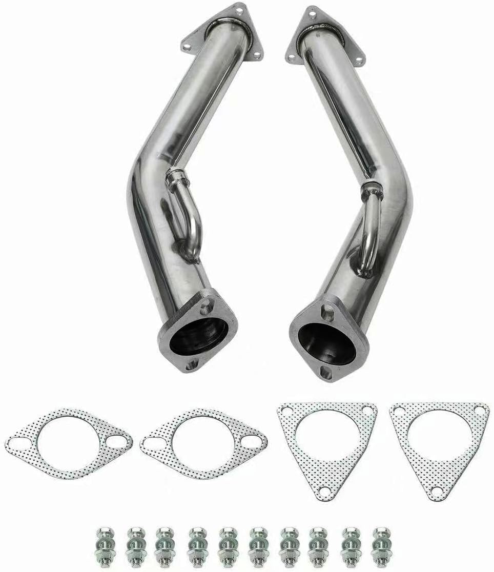 Stainless Steel Exhaust Manifold Down pipe for Nissan 2009-2018 370z ，Compatible With 2008-2013 Infiniti G37 3.7L V6， VQ37VHR
