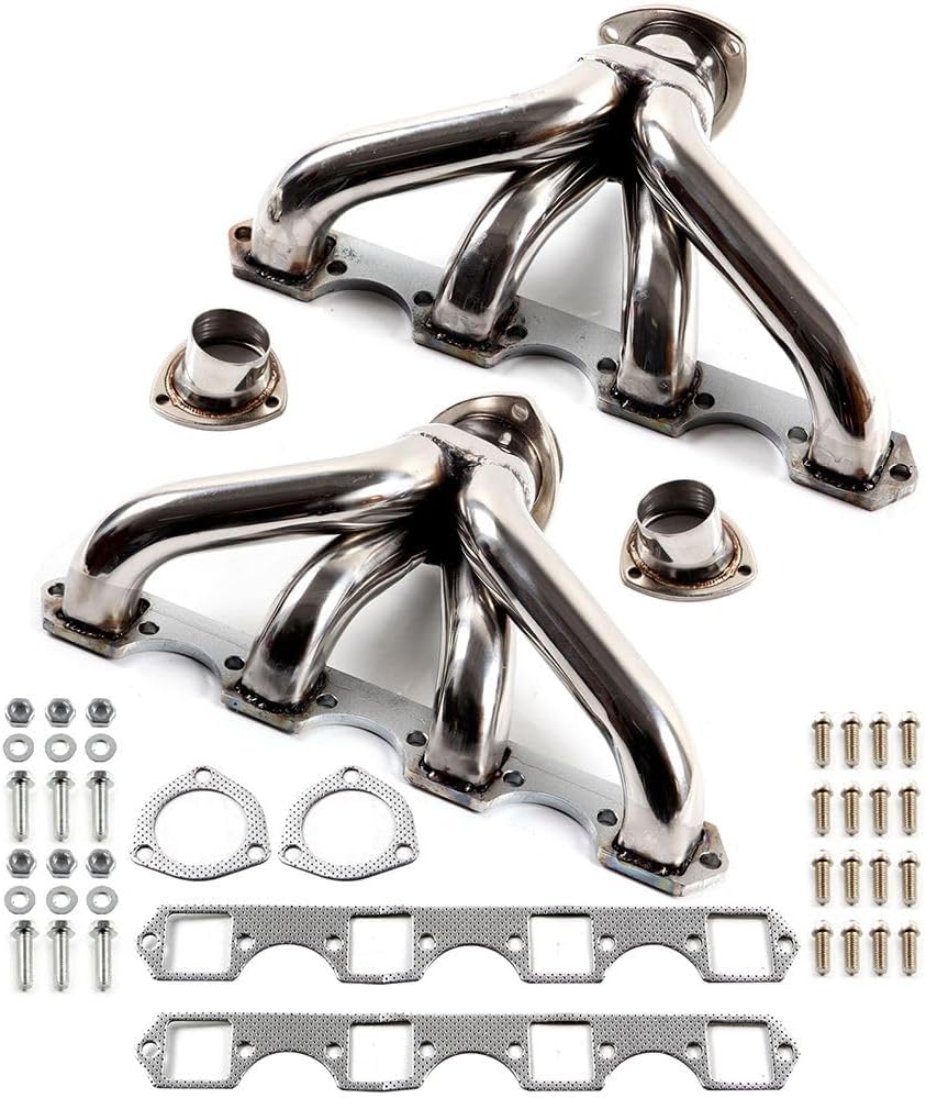 Stainless Steel Exhaust Header Manifold For Cadillac Calais 1968-1976 & Cadillac Commercial Chassis 1968-1974 & Cadillac DeVille 1968-1979 & Cadillac Eldorado 1968-1978 ，7.0L/7.7L/8.2L Big Block