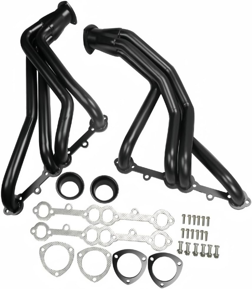 Exhaust Headers kit For Chevy Corvette C2 C3 1963-1982 5.7L V8 305 327 350 ， 63-82 Chevy Corvette Exhaust Headers Manifold Black Strength Steel