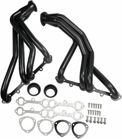 Exhaust Headers kit For Chevy Corvette C2 C3 1963-1982 5.7L V8 305 327 350 ， 63-82 Chevy Corvette Exhaust Headers Manifold Black Strength Steel