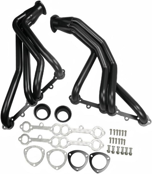 Exhaust Headers kit For Chevy Corvette C2 C3 1963-1982 5.7L V8 305 327 350 ， 63-82 Chevy Corvette Exhaust Headers Manifold Black Strength Steel