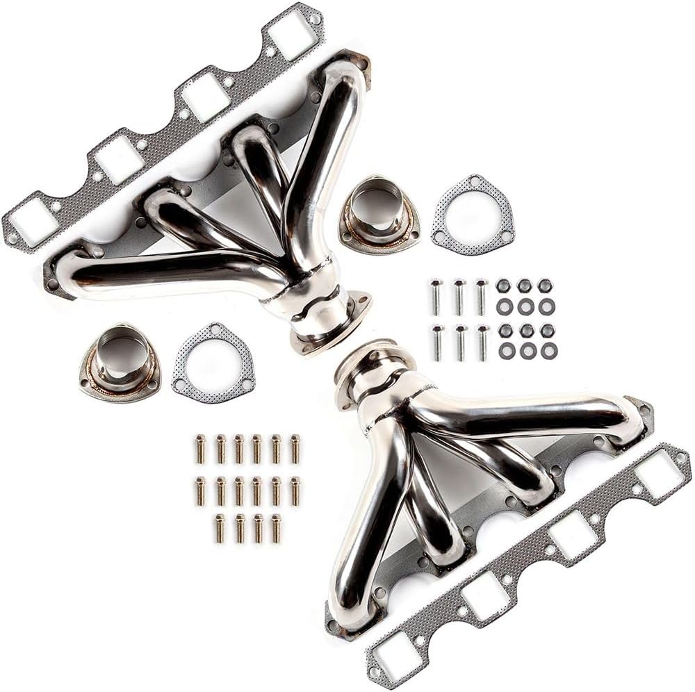 Stainless Steel Exhaust Header Manifold For Cadillac Calais 1968-1976 & Cadillac Commercial Chassis 1968-1974 & Cadillac DeVille 1968-1979 & Cadillac Eldorado 1968-1978 ，7.0L/7.7L/8.2L Big Block