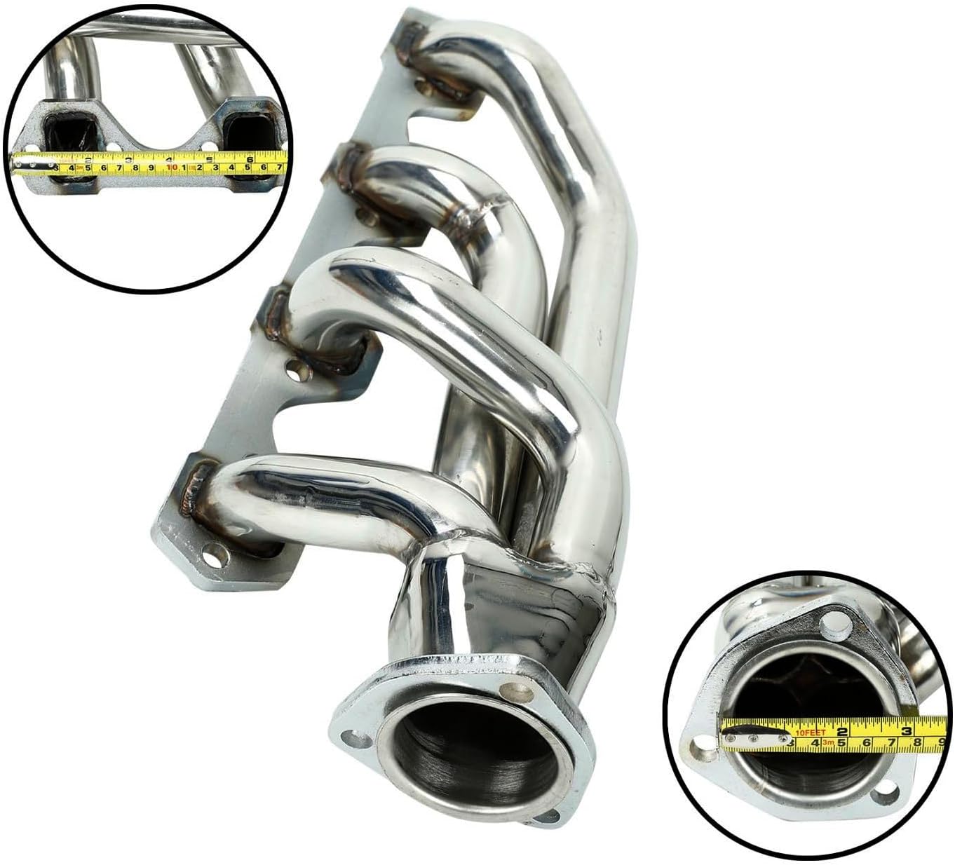 Stainless Steel Performance Exhaust Header Manifold For 260 289 302 V8 1964-1977 Ford Mustang Maverick Fairlane Falcon, Mercury Cougar Comet 260 289 302 V8