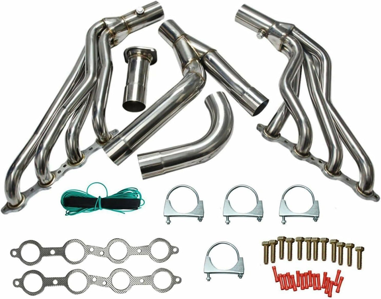 Stainless Steel Performance Exhaust Header Manifold For Chevy Avalanche/Silverado ;GMC Sierra; 4.8L 5.3L 6.0L;1999 2000 2001 2002 2003 2004 2005 2006; Long Tube (2WD)
