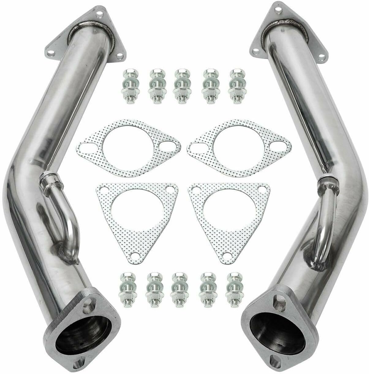 Stainless Steel Exhaust Manifold Down pipe for Nissan 2009-2018 370z ，Compatible With 2008-2013 Infiniti G37 3.7L V6， VQ37VHR