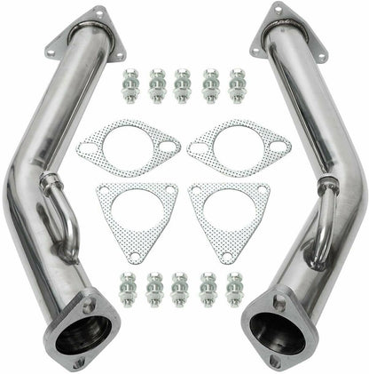 Stainless Steel Exhaust Manifold Down pipe for Nissan 2009-2018 370z ，Compatible With 2008-2013 Infiniti G37 3.7L V6， VQ37VHR