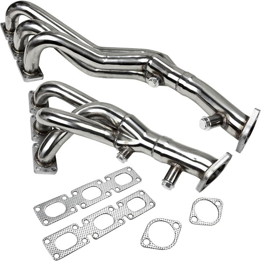 Stainless Steel Performance Exhaust Manifold Header For BMW E46 323i 328i E39 5 Z3 2.5L 2.8L 3.0L L6,1996,1997,1998, 1999, 2000, 2001, 2002, 2003, 2004, 2005,2006