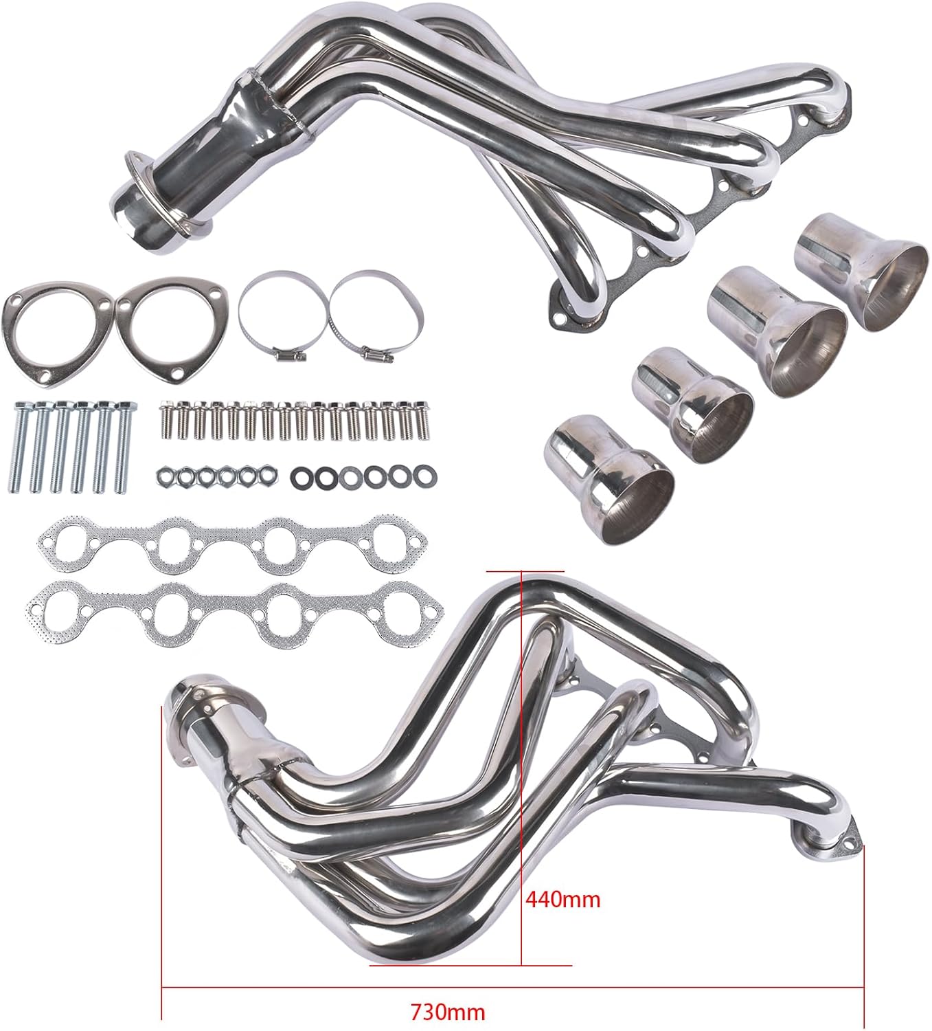 Stainless Steel Performance Exhaust Header Manifold For Ford F100 F-100 RWD 302W 5.0L V8,1969 1970 1971 1972 1973 1974 1975 1976 1977 1978 1979，RWD
