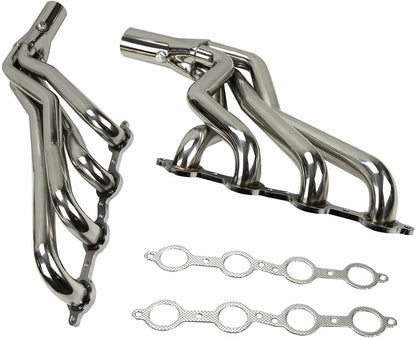 Stainless Steel Performance Exhaust Header Manifold For Chevrolet Chevy C10 LS LS1 LS2 LS3 LS6 Truck 1-3/4" Swap,Chevy Trucks 1967-1986 C10 Pickups V8 Engines,2WD