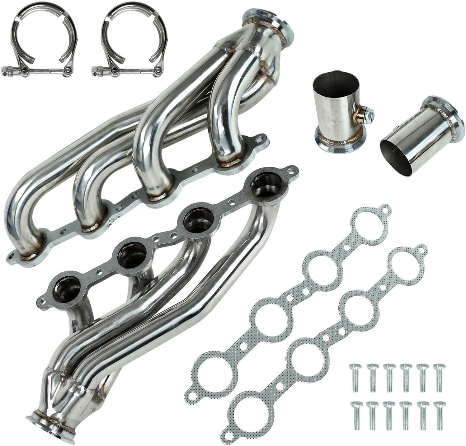 Stainless Steel Performance Exhaust Header Manifold For 1960-1986 Chevrolet Chevy C10 Camaro GMC Silverado LS1 LS2 LS3 LS6 LS9，4.8L/5.3L/5.7L/6.0L/6.2L V8