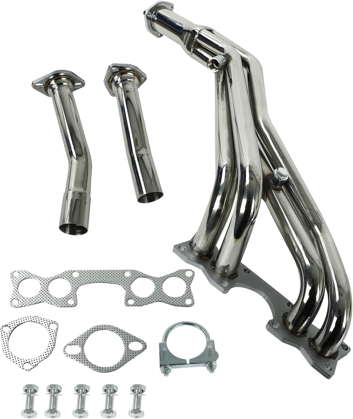 Stainless Steel Exhaust Header Manifold For Nissan D21 Pickup Truck 2.4L Engine Tubular 1990 1991 1992 1993 1994 1995，4WD