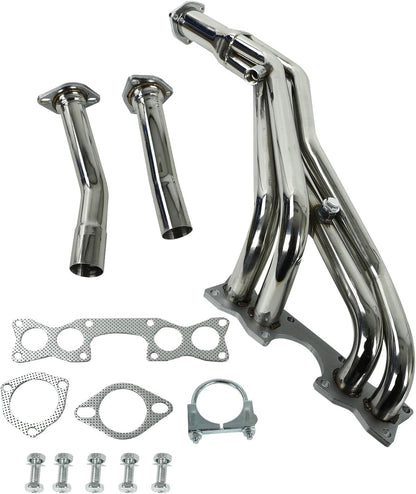 Stainless Steel Exhaust Header Manifold For Nissan D21 Pickup Truck 2.4L Engine Tubular 1990 1991 1992 1993 1994 1995，4WD