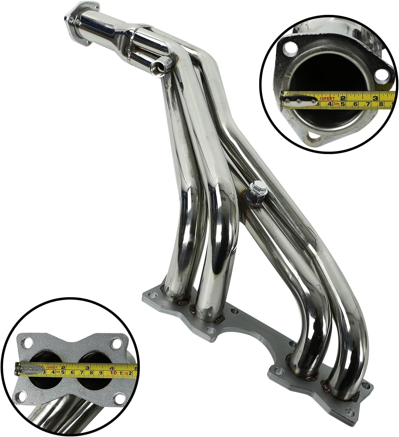 Stainless Steel Exhaust Header Manifold For Nissan D21 Pickup Truck 2.4L Engine Tubular 1990 1991 1992 1993 1994 1995，4WD