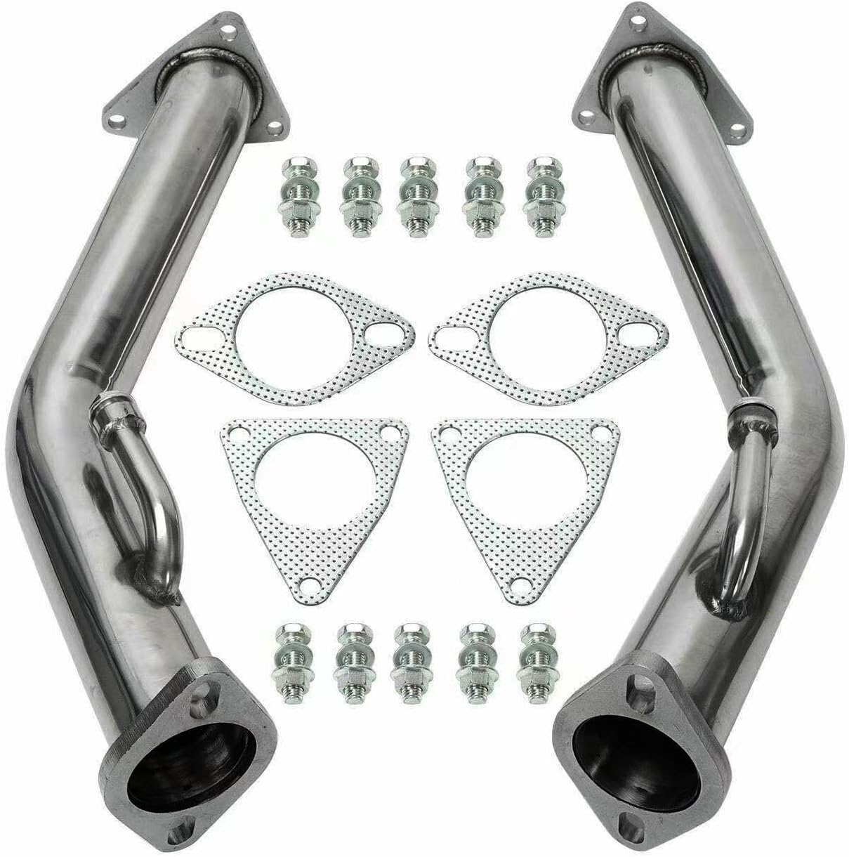 Stainless Steel Exhaust Manifold Down pipe for Nissan 2009-2018 370z ，Compatible With 2008-2013 Infiniti G37 3.7L V6， VQ37VHR