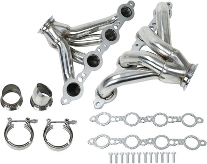 Exhaust Headers For Chevy LS LS1 LS2 LS3 LS6 4.8L 5.3L 5.7L & 1923-1954 Chevy Cars & Trucks & 1958-1964 Impala & Biscayne，1950-1964 Bel Air，1953-1967 Corvette，1955-1961 Nomad Exhaust Manifold