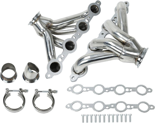 Exhaust Headers For Chevy LS LS1 LS2 LS3 LS6 4.8L 5.3L 5.7L & 1923-1954 Chevy Cars & Trucks & 1958-1964 Impala & Biscayne，1950-1964 Bel Air，1953-1967 Corvette，1955-1961 Nomad Exhaust Manifold