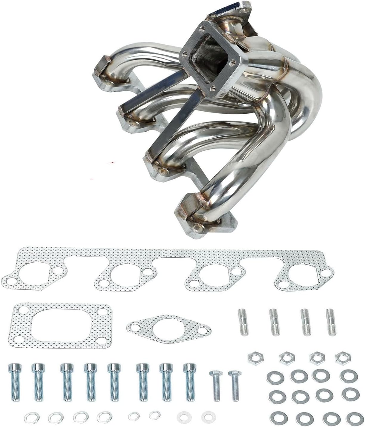 Stainless Steel Performance Exhaust Header Manifold For 1979-1986 Ford Mustang 2.3L Turbocharged & 1984-1986 Ford Mustang SVO 2.3L & 1983-1988 Ford Thunderbird Turbo Coupe 2.3L ，XR4Ti