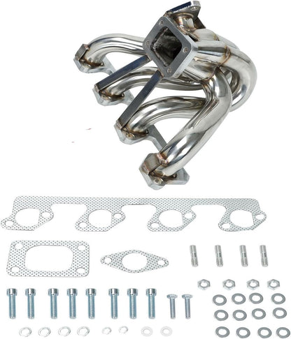 Stainless Steel Performance Exhaust Header Manifold For 1979-1986 Ford Mustang 2.3L Turbocharged & 1984-1986 Ford Mustang SVO 2.3L & 1983-1988 Ford Thunderbird Turbo Coupe 2.3L ，XR4Ti