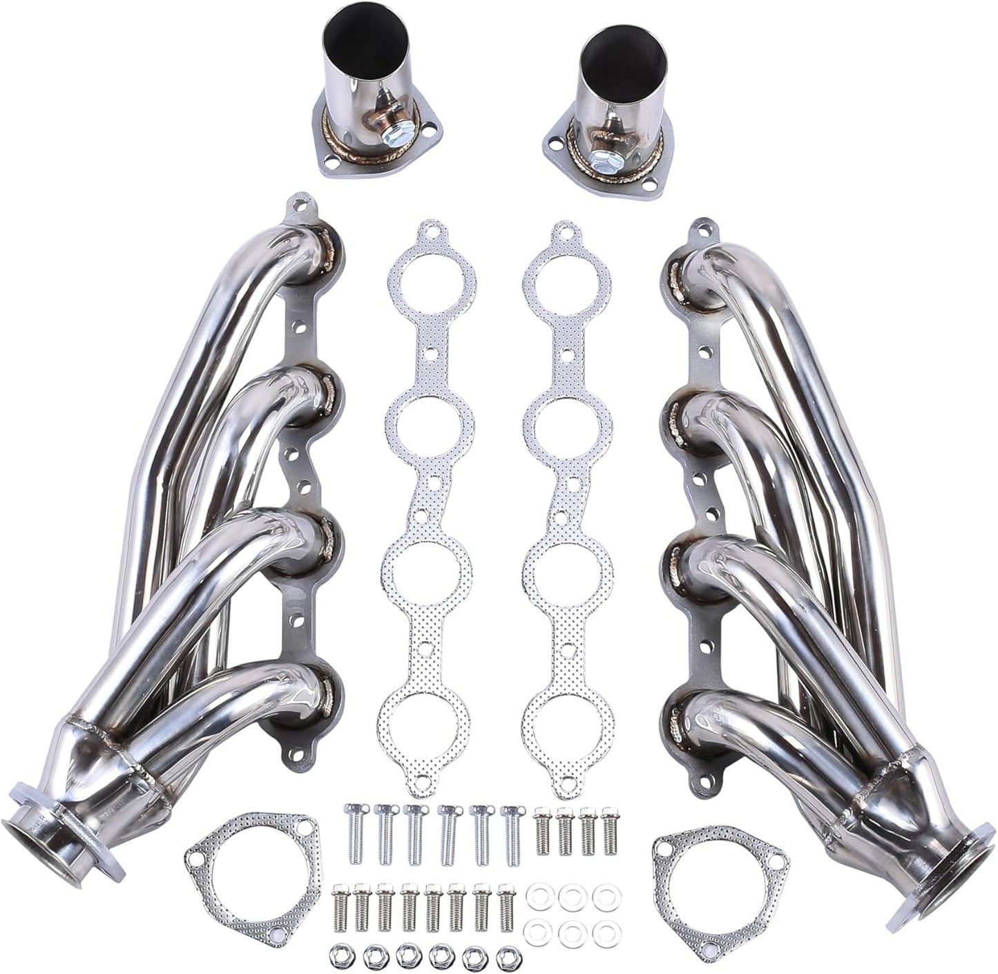 Exhaust Manifold Header For Chevy C10 Chevelle Camaro Caprice Impala Malibu LS1 LS2 LS6 LS7 LSX LS Swap， For GM Gen III/IV 4.8L/5.3L/5.7L/6.0L/6.2L LS engines (LS1/LS2/LS3/LS6/LS7) Exhaust Headers