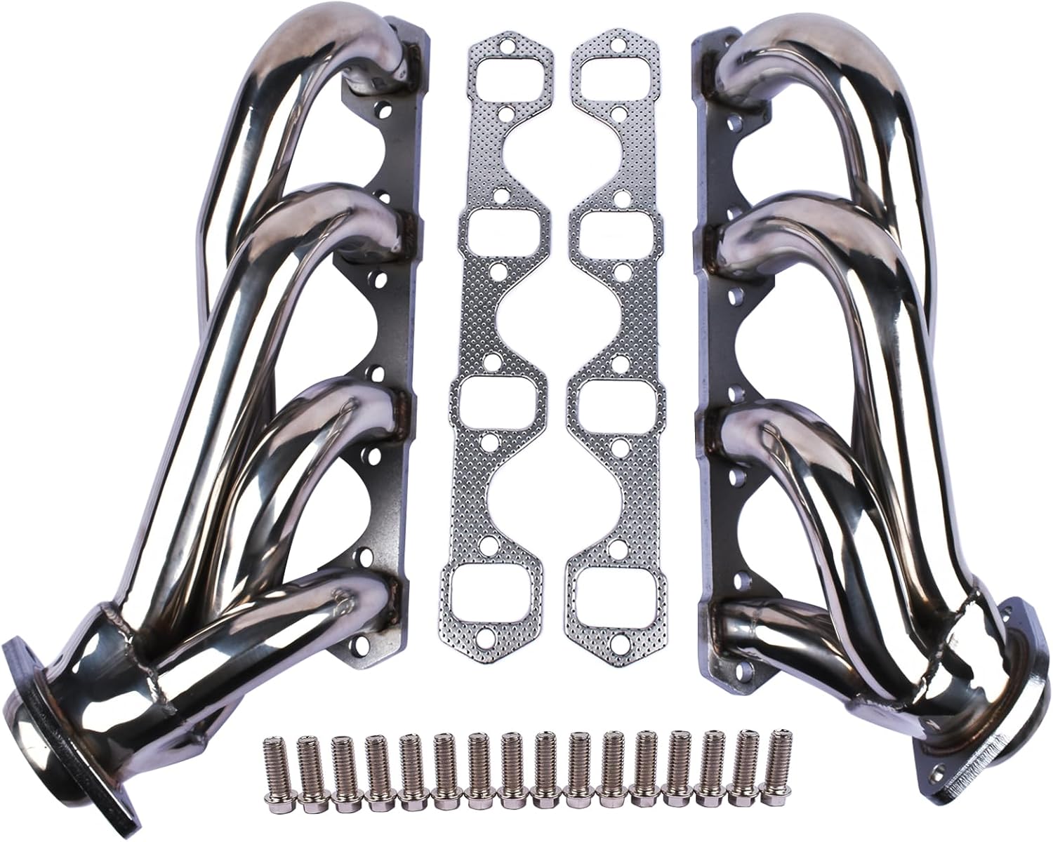 Stainless Steel Performance Shorty Exhaust Header Manifold For Ford Mustang 5.0L V8 GT/LX/SVT 1979 1980 1981 1982 1983 1984 1985 1986 1987 1988 1989 1990 1991 1992 1993