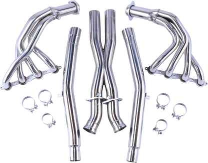 Exhaust Manifold Header For 2005-2013 Chevy Corvette C6 LS2/LS3/Z06，6.0L，6.2L，7.0L V8，2005 2006 2007 2008 2009 2010 2011 2012 2013 Chevy Corvette C6 Exhaust Headers