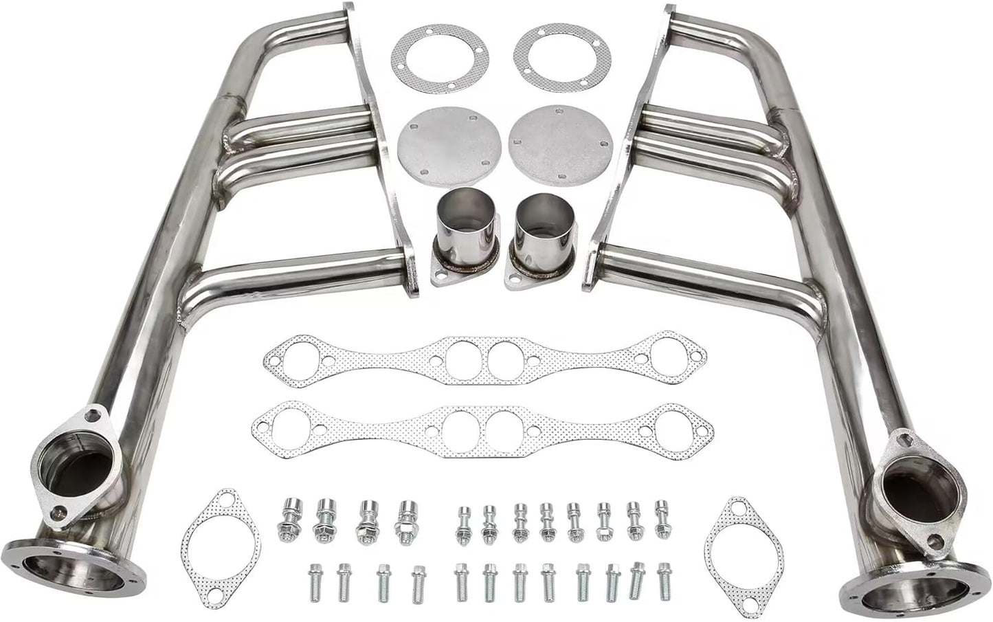 Exhaust Headers kit For Small Block Chevy Lake Style SBC 265-400 V8，Chevy 265/283/302/305/307/327/348/350/396/400/402/409/427/454 Exhaust Headers Manifold Stainless Steel