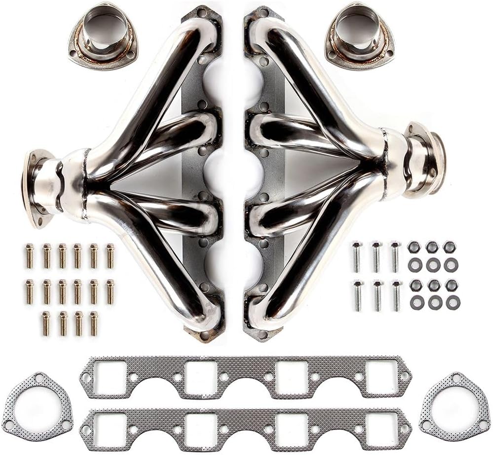 Stainless Steel Exhaust Header Manifold For Cadillac Calais 1968-1976 & Cadillac Commercial Chassis 1968-1974 & Cadillac DeVille 1968-1979 & Cadillac Eldorado 1968-1978 ，7.0L/7.7L/8.2L Big Block