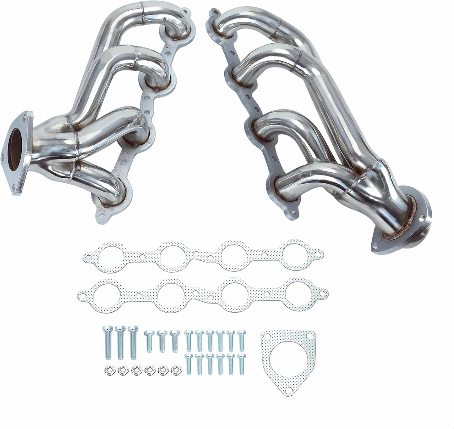 Exhaust Headers kit For for 2002-2016 Chevy Silverado 1500 2500HD 3500HD 4.8L 5.3L，02-16 Chevy Silverado 1500 2500HD 3500HD Exhaust Headers Manifold Stainless Steel