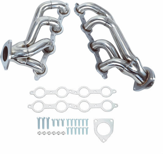 Exhaust Headers kit For for 2002-2016 Chevy Silverado 1500 2500HD 3500HD 4.8L 5.3L，02-16 Chevy Silverado 1500 2500HD 3500HD Exhaust Headers Manifold Stainless Steel