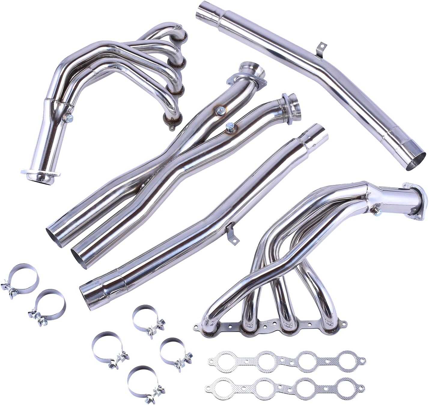 Exhaust Manifold Header For 2005-2013 Chevy Corvette C6 LS2/LS3/Z06，6.0L，6.2L，7.0L V8，2005 2006 2007 2008 2009 2010 2011 2012 2013 Chevy Corvette C6 Exhaust Headers