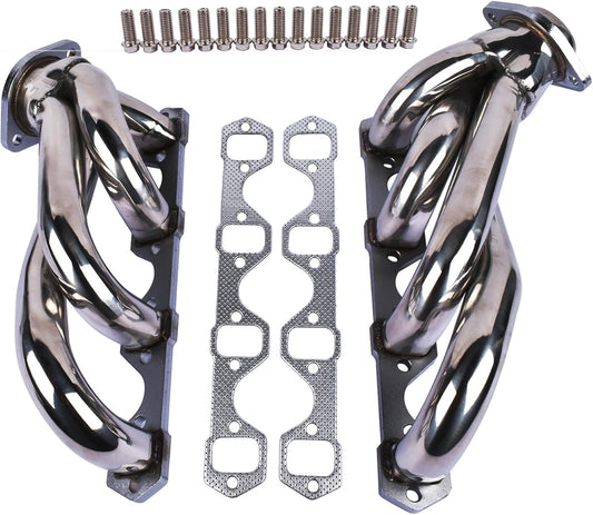 Stainless Steel Performance Shorty Exhaust Header Manifold For Ford Mustang 5.0L V8 GT/LX/SVT 1979 1980 1981 1982 1983 1984 1985 1986 1987 1988 1989 1990 1991 1992 1993