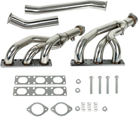 Stainless Steel Performance Exhaust Manifold Header For 1998-2000 BMW E46 3-Series & 1997-2000 BMW E39 5-Series & 1996-2002 BMW Z3， 2.5L/2.8L/3.0L Engines E46 E39 Z3