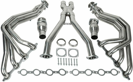 Stainless Steel Performance Exhaust Header Manifold For 1997-2004 Chevy Corvette 5.7L V8 Long Tube 1-7/8"，1997 1998 1999 2000 2001 2002 2003 2004