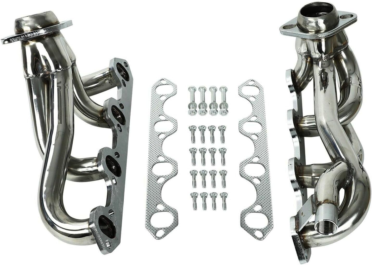 Stainless Steel Performance Shorty Exhaust Header Manifold For Ford F150 F250 / Bronco 5.8L V8 1987 1988 1989 1990 1991 1992 1993 1994 1995 1996