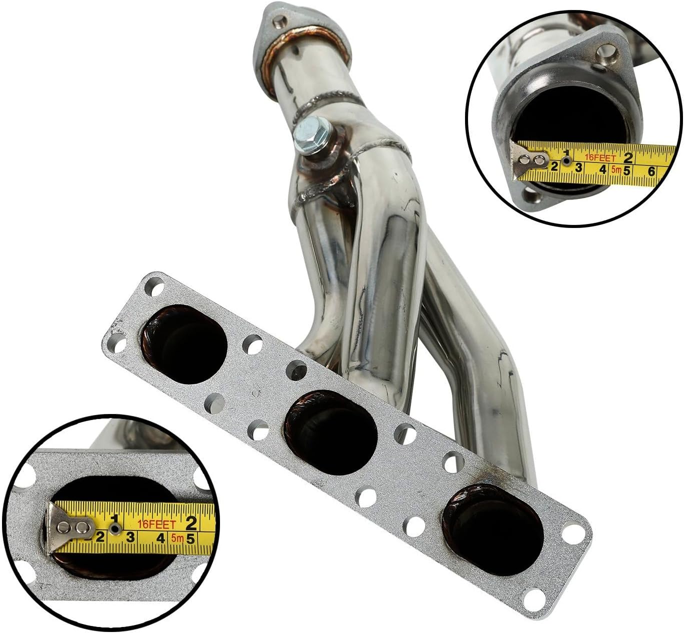 Stainless Steel Performance Exhaust Manifold Header For 1998-2000 BMW E46 3-Series & 1997-2000 BMW E39 5-Series & 1996-2002 BMW Z3， 2.5L/2.8L/3.0L Engines E46 E39 Z3